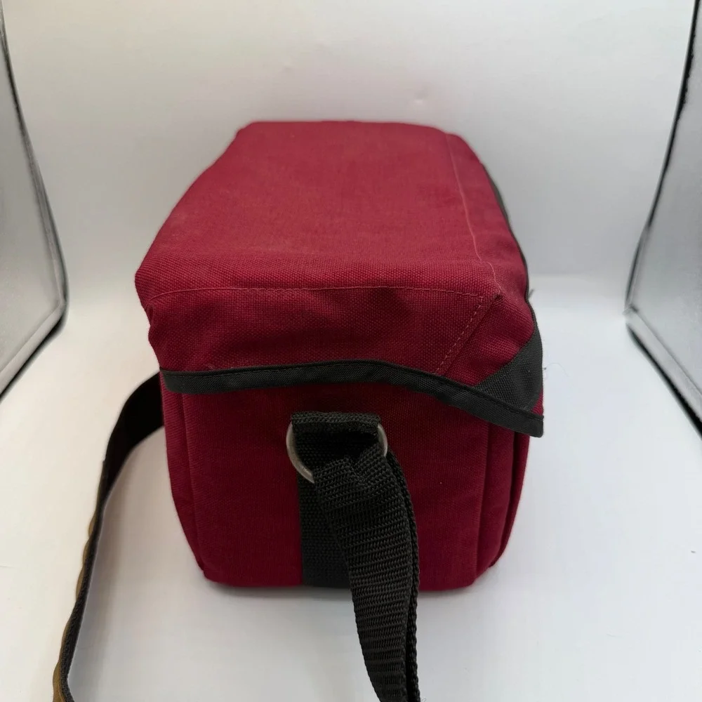 Tamrac Vintage Red Canvas Camera Bag Padded Shoulder Strap Made in USA